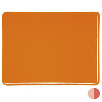 Bullseye Glass 1025-50F 17.5x20 Light Orange Striker half stock sheet