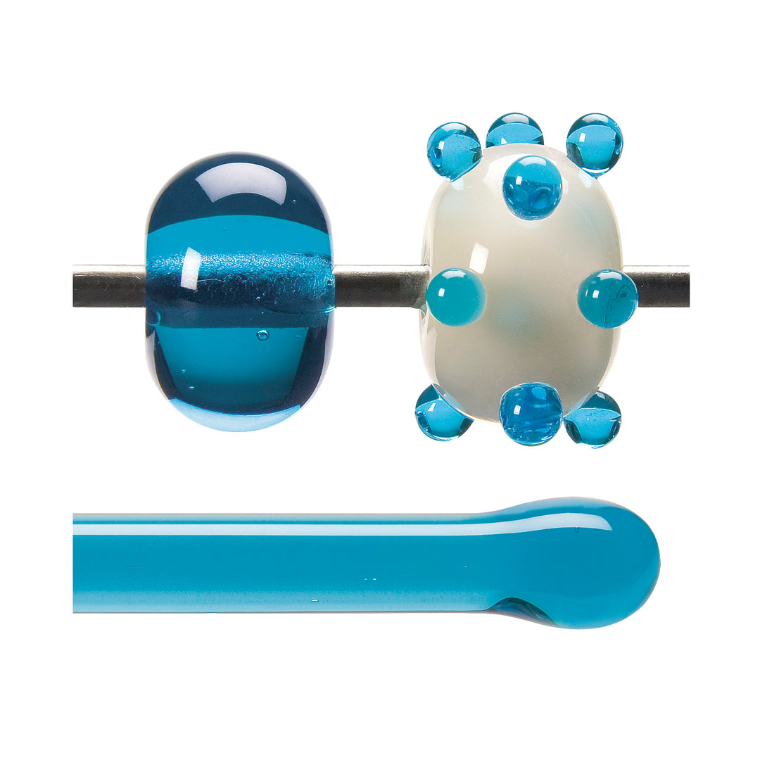 Bullseye Rods 001116 0576F Turquoise Blue Transparent Bullseye Rods