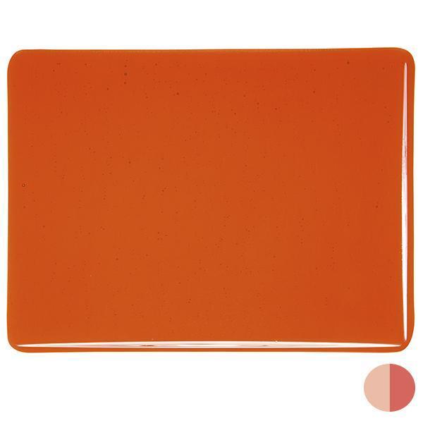 Bullseye Glass 1125-30F 17.5x20 Orange half stock sheet