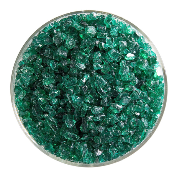 Bullseye Frit 1417 03 Emerald Green Coarse 1 Lb Jar Fusible
