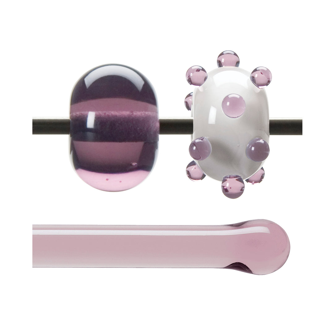 Bullseye Rods 001528 0576F Pale Amethyst Transparent Bullseye Rods