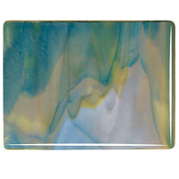 Bullseye Glass 3501-00F 17.5x20  White Opal, Deep Forest Green, Caramel Opal half stock sheet