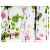 Bullseye Glass 4014-00N 10x17.5 Spring Green & Deep Pink quarter stock sheet