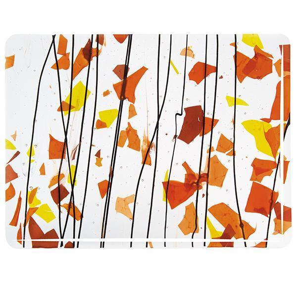 Bullseye Glass 4111-00F 17.5x20 AUTUMN: Orange half stock sheet
