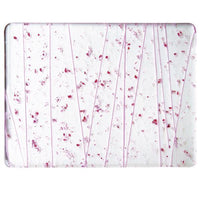 Bullseye Glass 4215-00F 17.5x20 Pink & Cranberry Frit with Pink Streamers on Clear half stock sheet