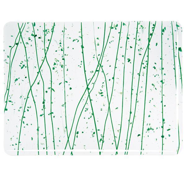 Bullseye Glass 4217-00F Adv. Green &amp; Jade Green w/Adv. Green Streamers on Clear SQFT Listing