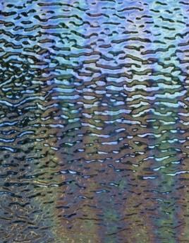 Wissmach Glass 01 RIP IRID 21x32 Clear Ripple Irid. half stock sheet