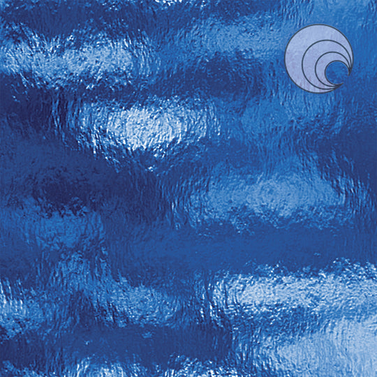 Oceanside Glass 134RR-F 12x12 Medium Blue Rough Rolled eighth stock sheet