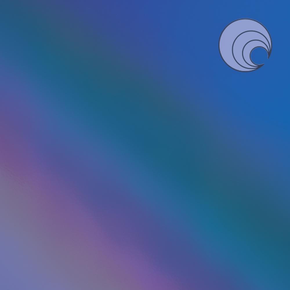 Oceanside Glass 136S-F-IR 24x48 TransparentDark Blue Iridescent Transparent full stock sheet
