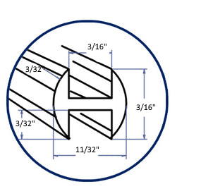 Lead Came H-Channel Round Cascade (Rh-5 4%) 3/16"  Box (55) 45Lbs