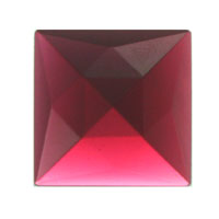 Gems 18mm Square Faceted Jewel Gold Pink