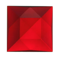 Gems 18mm Square Faceted Jewel Red