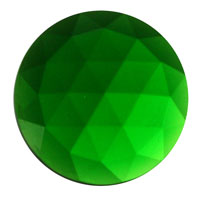 Gems 20mm Round Faceted Jewel Green