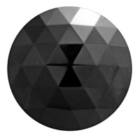 Gems 20mm Round Faceted Jewel Black