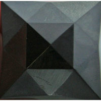 Gems 25mm Square Faceted Jewel Black