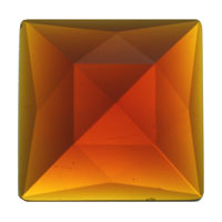 Gems 25mm Square Faceted Jewel Dark Amber