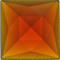 Gems 25mm Square Faceted Jewel Light Amber