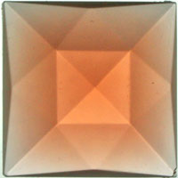 Gems 25mm Square Faceted Jewel Peach