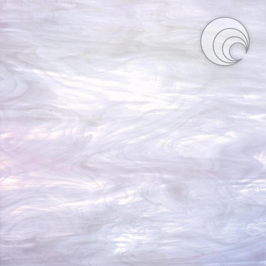 Oceanside Glass 307S-F 24x24 Clear/White Smooth Fusible half stock sheet