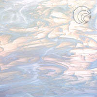 Oceanside Glass 309S-F 24x24 Clear/White Wispy Smooth Fusible half stock sheet