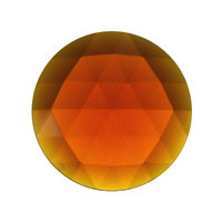 Gems 30mm Round Faceted Jewel Dark Amber