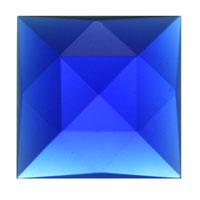 Gems 30mm Square Faceted Jewel Blue