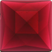 Gems 30mm Square Faceted Jewel Gold Pink