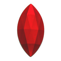 Gems 30 x 15mm Oval Pointed Faceted Jewel Red