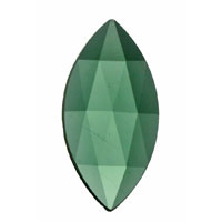 Gems 30 x 15mm Oval Pointed Faceted Jewel Sea Green