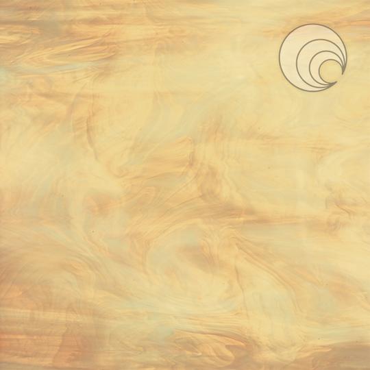 Oceanside Glass 317-02S-F 24x24 Pale Amber/White Fusible half stock sheet