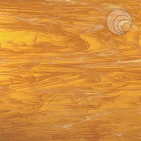 Oceanside Glass 319-1S-F 12x24 Light Amber/White Wispy Fusible quarter stock sheet