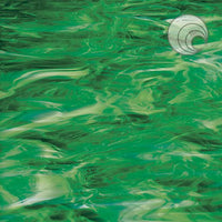 Oceanside Glass 327-6S-F 12x12 Dark Green/White Fusible eighth stock sheet