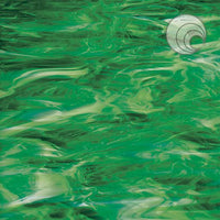 Oceanside Glass 327-6S-F 12x24 Dark Green/White Fusible quarter stock sheet