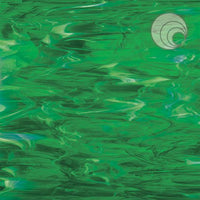 Oceanside Glass 329-6S-F 12x12 Dark Green/White Wispy Fusible eighth stock sheet