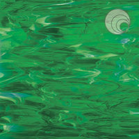 Oceanside Glass 329-6S-F 12x24 Dark Green/White Wispy Fusible quarter stock sheet