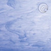 Oceanside Glass 335-2S-F 12x24 White/ Light Blue Fusible quarter stock sheet