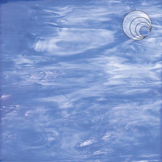 Oceanside Glass 337-1S-F 24x24 Pale Blue/ White Fusible half stock sheet
