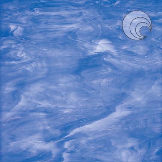 Oceanside Glass 337-2S-F 24x24 Light Blue/ White Fusible half stock sheet
