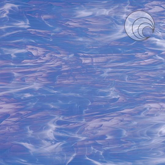Oceanside Glass 339-1S-F 12x24 Pale Blue/White Wispy Fusible quarter stock sheet