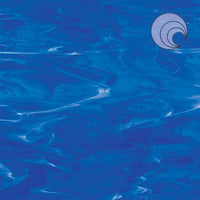 Oceanside Glass 339-6S-F Dark Blue/ White Wispy Fusible SQFT Listing