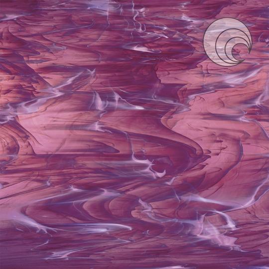 Oceanside Glass 349-2S-F 24x24 Light Purple/ White Wispy Fusible half stock sheet