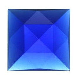 Gems 25mm Square Faceted Jewel Blue