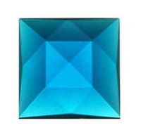 Gems 25mm Square Faceted Jewel Turquoise