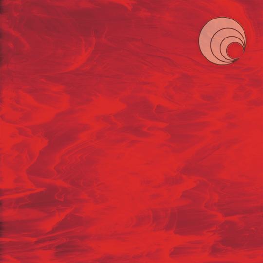 Oceanside Glass 359-1S-F 24x24 Red/ White Wispy Fusible half stock sheet