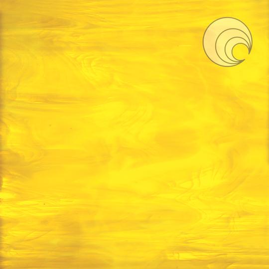 Oceanside Glass 367-1S-F 24x24 Yellow/White Smooth Fusible half stock sheet