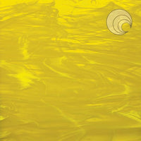 Oceanside Glass 369-1S-F 24x24 Yellow/ White Wispy Smooth Fusible half stock sheet