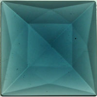 Gems 40mm Square Faceted Jewel Steel Blue