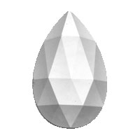 Gems 40 x 24mm Teardrop Faceted Jewel Clear/Crystal