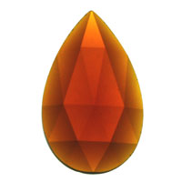 Gems 40 x 24mm Teardrop Faceted Jewel Dark Amber