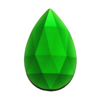 Gems 40 x 24mm Teardrop Faceted Jewel Green